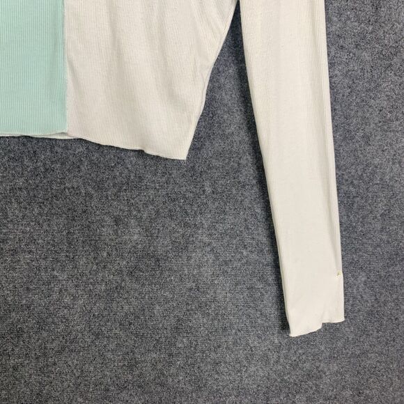 Gab & Kate Ribbed Knit Crop Top Block Color Long Sleeve Women Small - Picture 4 of 10